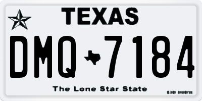 TX license plate DMQ7184