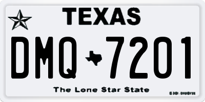TX license plate DMQ7201