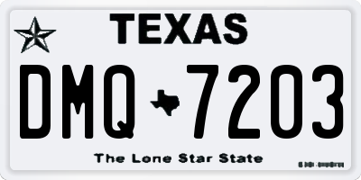 TX license plate DMQ7203