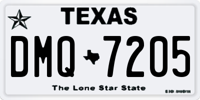 TX license plate DMQ7205