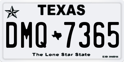 TX license plate DMQ7365