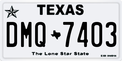TX license plate DMQ7403
