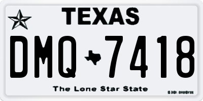 TX license plate DMQ7418