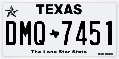 TX license plate DMQ7451