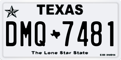 TX license plate DMQ7481