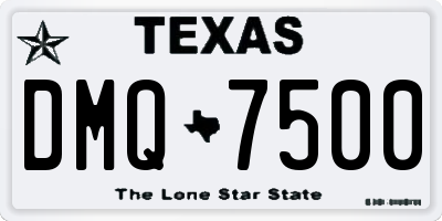 TX license plate DMQ7500
