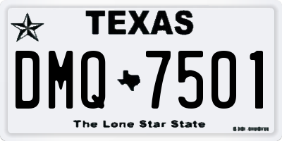 TX license plate DMQ7501