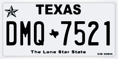 TX license plate DMQ7521