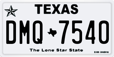 TX license plate DMQ7540