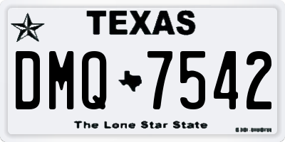 TX license plate DMQ7542