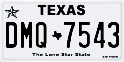 TX license plate DMQ7543