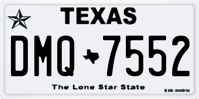TX license plate DMQ7552