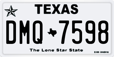 TX license plate DMQ7598