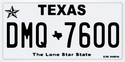 TX license plate DMQ7600