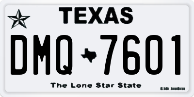 TX license plate DMQ7601