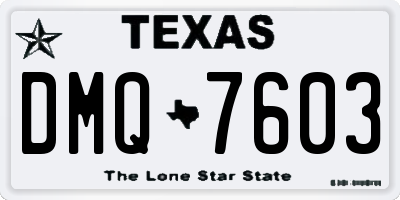 TX license plate DMQ7603