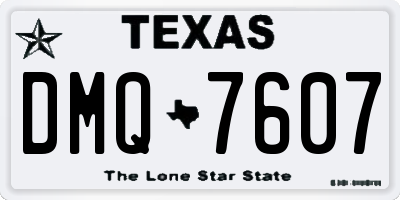 TX license plate DMQ7607