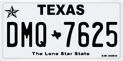 TX license plate DMQ7625