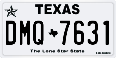 TX license plate DMQ7631