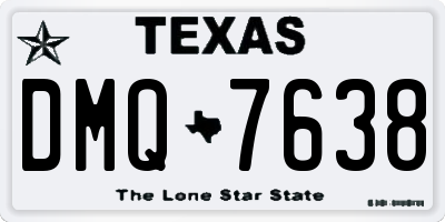 TX license plate DMQ7638