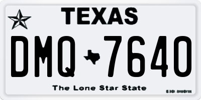 TX license plate DMQ7640