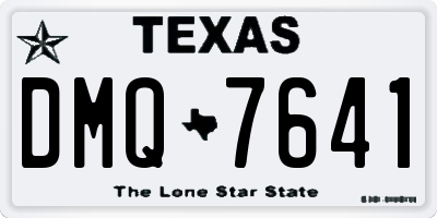 TX license plate DMQ7641