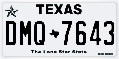 TX license plate DMQ7643