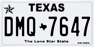 TX license plate DMQ7647