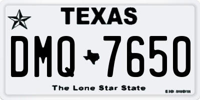 TX license plate DMQ7650