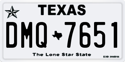TX license plate DMQ7651