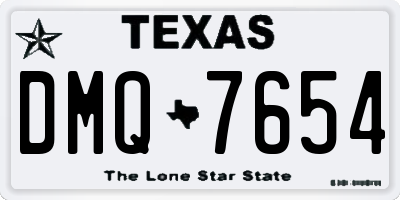 TX license plate DMQ7654
