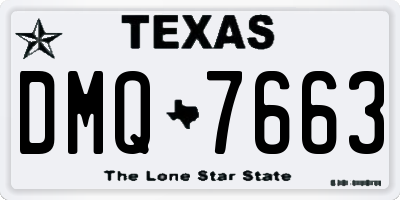 TX license plate DMQ7663