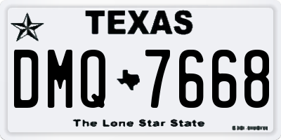 TX license plate DMQ7668