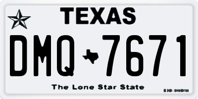 TX license plate DMQ7671
