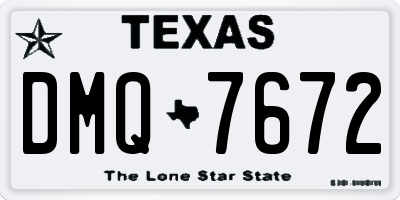 TX license plate DMQ7672