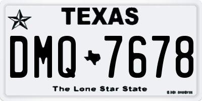 TX license plate DMQ7678