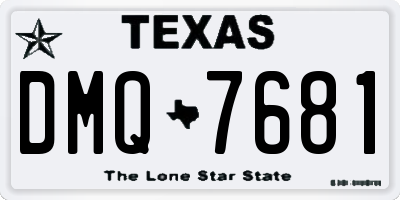 TX license plate DMQ7681