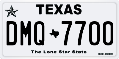 TX license plate DMQ7700