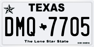 TX license plate DMQ7705