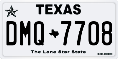 TX license plate DMQ7708