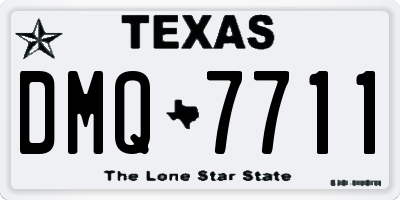 TX license plate DMQ7711