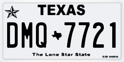 TX license plate DMQ7721