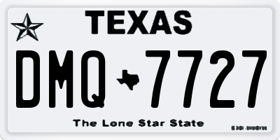 TX license plate DMQ7727