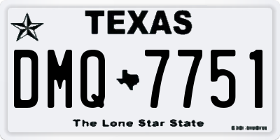 TX license plate DMQ7751