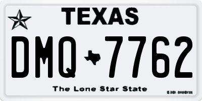 TX license plate DMQ7762