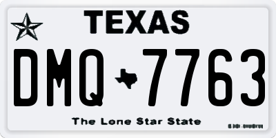 TX license plate DMQ7763