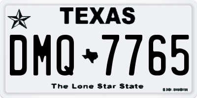 TX license plate DMQ7765