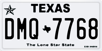 TX license plate DMQ7768