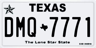 TX license plate DMQ7771