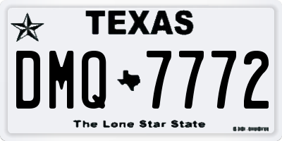 TX license plate DMQ7772